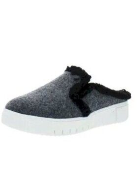 SOUL Naturalizer Grey Faux Fur Lined Slip On Mules Clogs Sneakers
